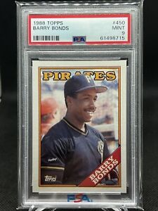 1988 Topps #450 Barry Bonds Pittsburgh Pirates PSA 9 Mint