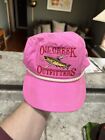 Vintage 80s 90s Oil Creek Outfitters Pink Strapback Hat Cap Fly Fishing Trout