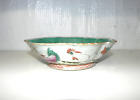 Antique Chinese Porcelain Bowl with Hand Painted Roosters / Flowers
