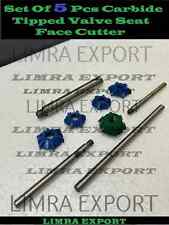 New ListingCarbide Tipped Valve Seat Face Cutter Set Of 5 Pcs Kit Pieces Cutters Tip