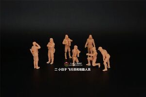 1/72 Japanese Pilots and Ground Crew 7 Soldier Action Figure Resin Printing