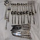 WM Rogers & Son Enchanted Rose Pattern Silverware Plated Set 30 Pieces