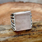 Rose Quartz Ring, 925 Sterling Silver Ring, Mens Ring, Boho Ring, Designer Ring