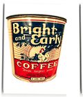 Vintage Bright Early Coffee Can Tin on Metal Back Fridge Magnet Handmade Glossy
