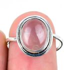 Rose Quartz Ring 925 Solid Sterling Silver Gemstone Handmade Jewelry Size 7