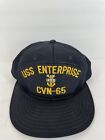 Vintage AJD USS Enterprise CVN 65 SnapBack Hat USN Anchor Logo Made In USA