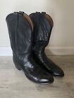 🔥 Lucchese® 2000 Black Leather Cowboy Boot size 10.5 D