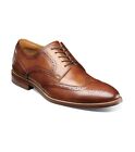 Florsheim Rucci Mens Wingtip Oxford Cognac Leather Dress Shoes 13383-221