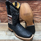 Rodeo Cowboy Boot for Men Hand-woven in Black and Brown Bota Tejida vaquera 692