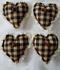 Primitive Bowl Filler Ornies Country Rustic Farmhouse Mini Hearts New 4 pc set