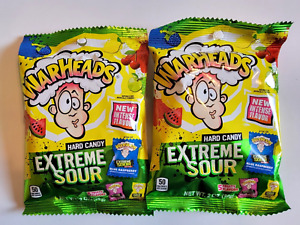 2 Packs Warheads Extreme SOUR Hard Candy 5 Flavor 2oz Bags Best By 12/2025 New