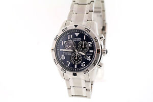 Citizen BL5470-57L Brycen Stainless Steel Eco-Drive Chronograph Blue Dial Watch