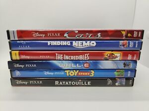 New ListingLot of 6 Pixar Kids/Family/Animated DVDs - Cars Nemo Incredibles Toy Story 3