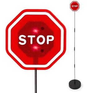 Zone Tech LED Flashing Stop Sign Parking Assistant for Garage, Adjustable Height