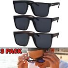 Mens Sunglasses OG Gangster Biker Style Locs Style 3 Pack Super Dark Lens Square