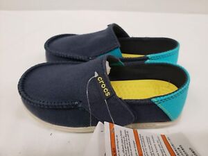 Crocs Kids Shoes Size 10/11, 12/13 Santa Cruz Slip on Loafers Navy Blue
