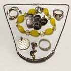 Signed Sterling Silver Vintage To Now Mixed Jewelry Lot Moonstone Marcasite CZ