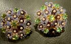 Vintage signed craft Collectible multi stone very rare Clip On Earrings!!!