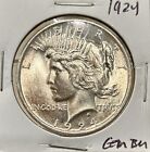 1924-P GEM BU Silver Peace Dollar  WHITE WOW COIN 100% Original.  “NO RESERVE!!”