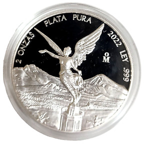 2022 Mexico 2 oz  Silver Libertad Proof Coin  .999 Fine Silver