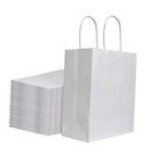 New ListingPcs Pack 8x4.75x10 inch Medium White Kraft Paper Bags with Handles Bulk, 100