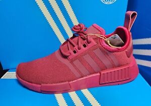 Adidas Women's NMD R1 Triple Maroon Burgundy Wine Red Bordeaux Shoes NEW HP9662
