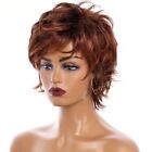Women Dark Red Short Pixie Cut Wigs Layered Hair for Daily Wear Synthetic