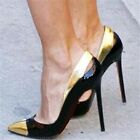 Fashion Women Pumps Pointed Toe Slim High Heels Black Shoes Woman Plus Size 4-15
