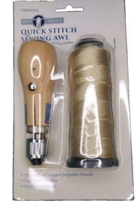 Quick Stitch Sewing Awl with 180 Yds of Thread & two Steel Needles 91812