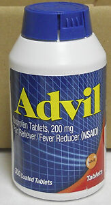 Advil Ibuprofen 200 mg (NSAID Pain/Fever Reducer (300) Coated Tablets Exp12/2025