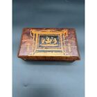 Beautiful Antique Classical Style Inlaid Wood Box Greek Roman Scene