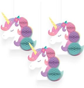 Enchanted Unicorn Fantasy Animal Kids Birthday Party Honeycomb Decorations