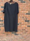 LAFAYETTE 148 NEW YORK Dress 18W Stretch Midi Dress Short Sleeve Black