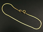 Estate Solid 14K Yellow Gold Italian Serpentine Link Chain Bracelet 1.1mm 7