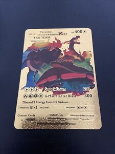 Pokemon Charizard Blastoise Venusaur Vmax Gold Foil Fan Art Card