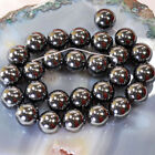 Natural Gemstones Hematite Smooth Spacer Round Loose Beads 15