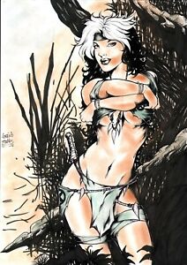 Rogue by Gardenio Martins - Original Comic Art Drawing X-Men Wolverine 11x17