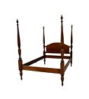 Vintage Mahogany Traditional Style Bench Made Four Poster Full Size Bed