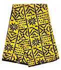 African Fabric/ Ankara - Yellow, Black 'Bola Code' Design, YARD or WHOLESALE
