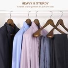 Wooden Hangers Wide Shoulder Thick Wood for Suits Coat Clothes 6 Pack Walnut