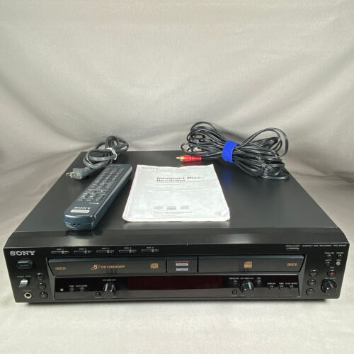Sony RCD-W500C 5 Disc CD Changer Recorder Remote Excellent! Tested New Belts