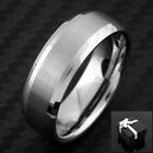 Tungsten Carbide Men's Ring Silver 3/4 Brushed Wedding Band Bridal Jewelry
