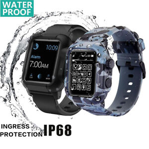 Waterproof Strap Case For Apple Watch Series 9 8 7 6 5 4 3 2 Silicone Watch Band