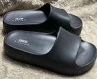 ASOS Design Wide Fit Platform Black Slide Sandals Beach Pool Womens Size 7