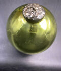 Antique Kugel Christmas Ornament. Antique French Glass Ornament Green