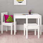 3-Piece Kiddy Table & Chair Kids Set Sturdy Wood 1 Table and 2 Chairs Bedroom