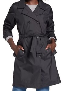 New The North Face Women Rain Trench Coat DryVent Med Black Jacket MSRP $169