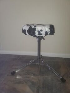 Drum Seat Cover Western Cow Print small round stool cover