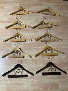 Vintage Lot of 10 Wood Suit Hangers Clothes Pants Shirts Suit  Norwood Setwell