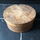 Antique wood pantry box with lid, 7 3/4